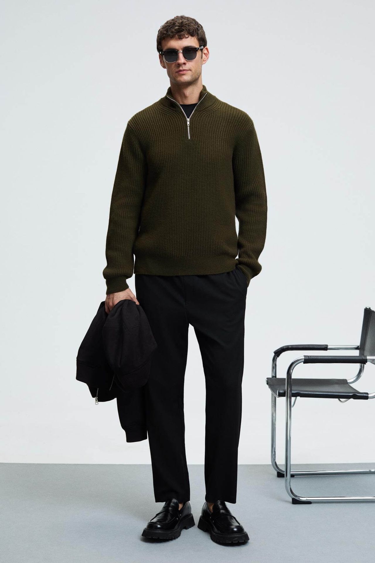 GRIMELANGE Zipper Collar Knit Jumper 3