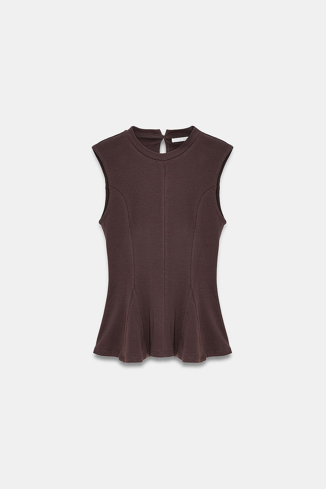 DILVIN Fitted Cotton Poplin Cut-out Shell Top 5