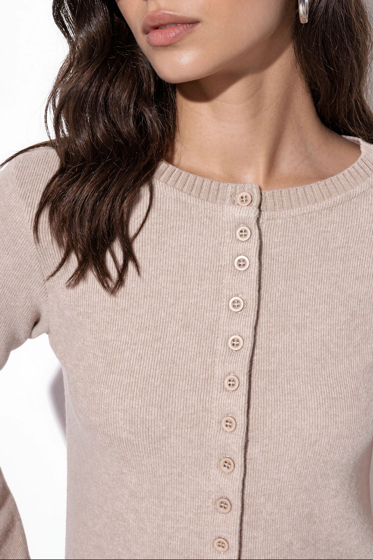 BUSEM Women's Cropped Ribbed Button Cardigan 4