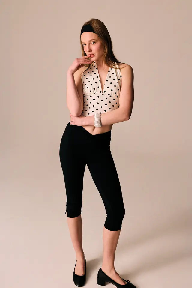 PENTI Polka Dot Halter Neck Top