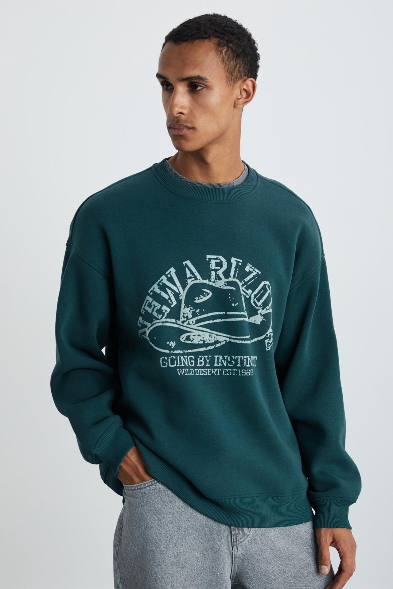 GRIMELANGE Baskılı Bisiklet Yaka Sweatshirt 4
