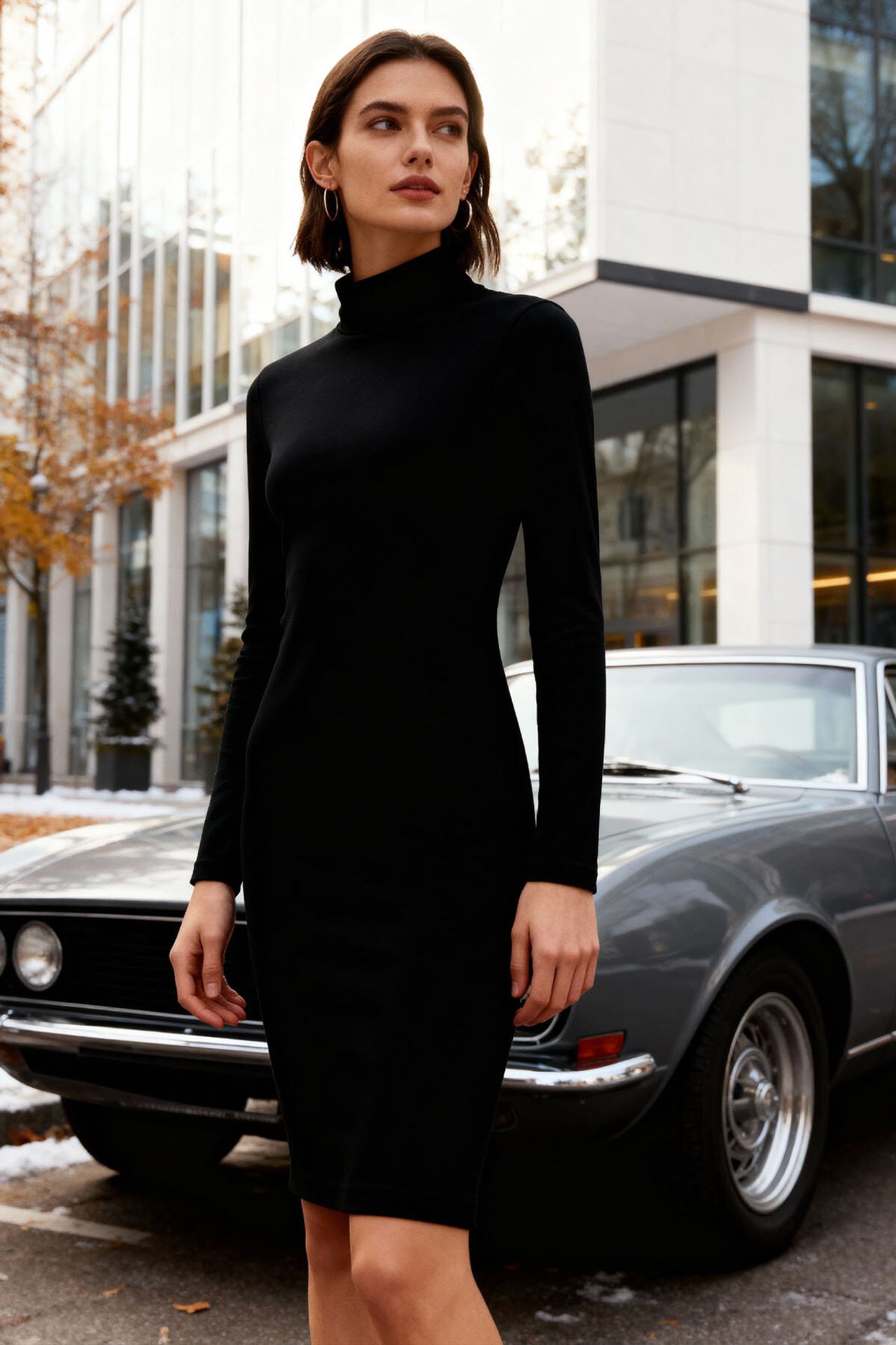 TOMMY Ribbed Turtleneck Midi Dress 4