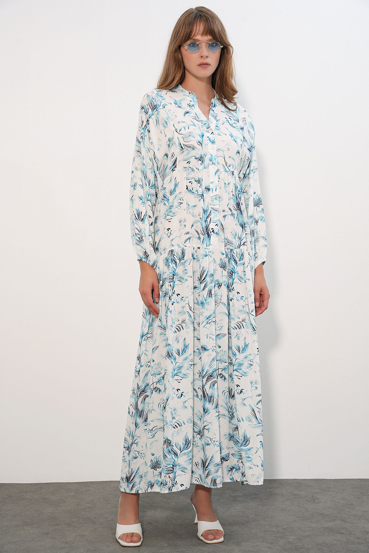 BDART Patterned V-Neck Maxi Dress