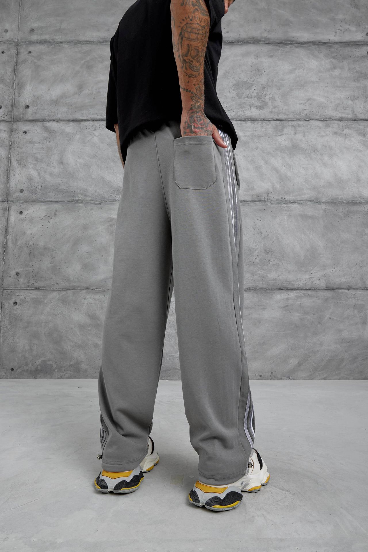 NOMARC Çizgili Bol Geniş Paça Jogger 4