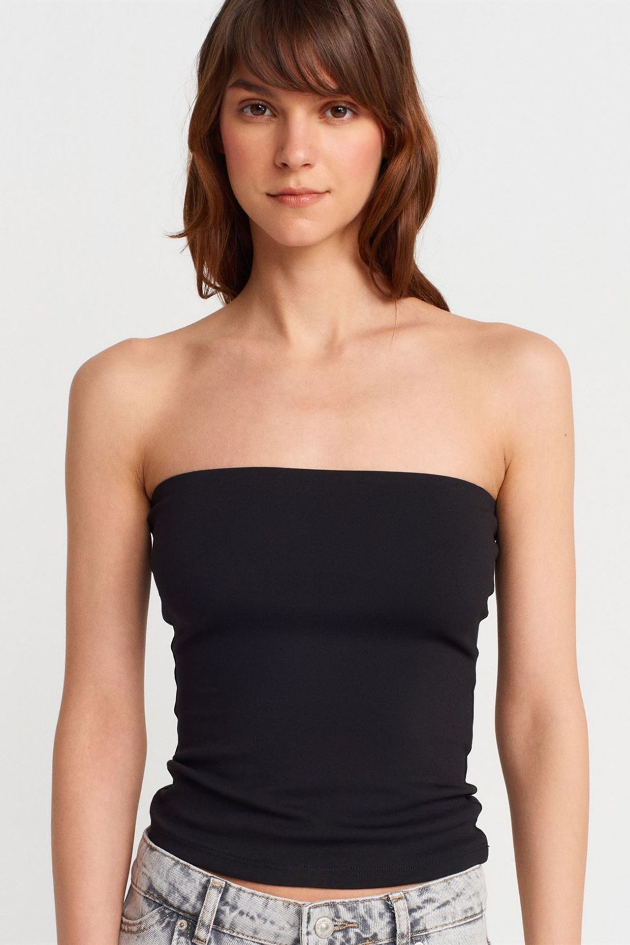 DILVIN Strapless Slim-fit Jersey Blouse 3