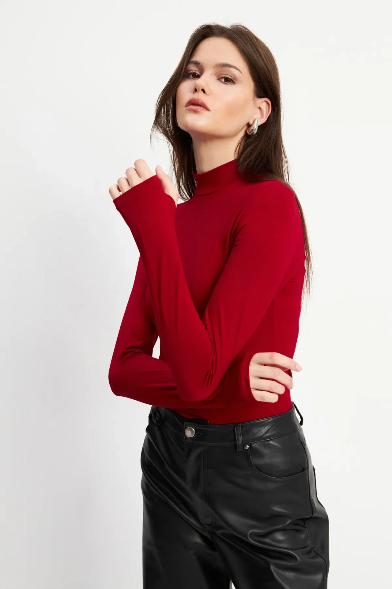 BIPANTOLON Kadın 4'lü Cut Out Detaylı Yarım Balıkçı Yaka Body 4