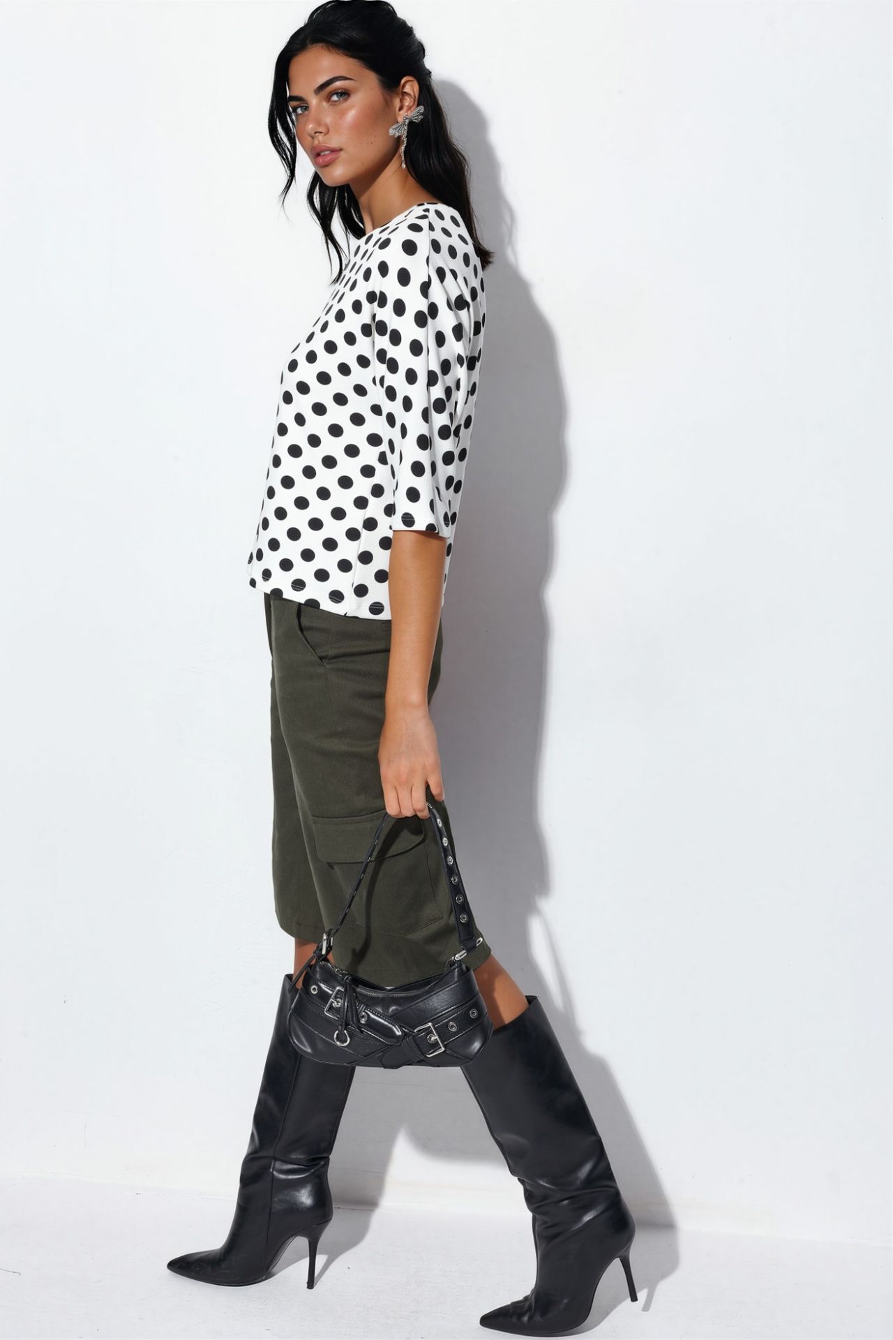 BDART Oversized Polka Dot Crew Neck Blouse 2
