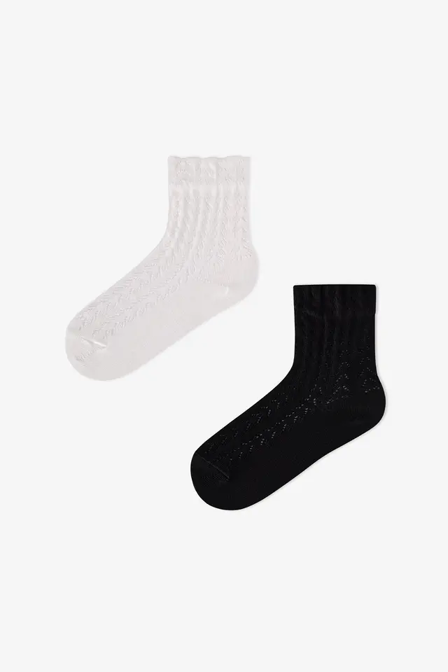 PENTI Girls' Angel Lace Cotton Pair Ankle Socks