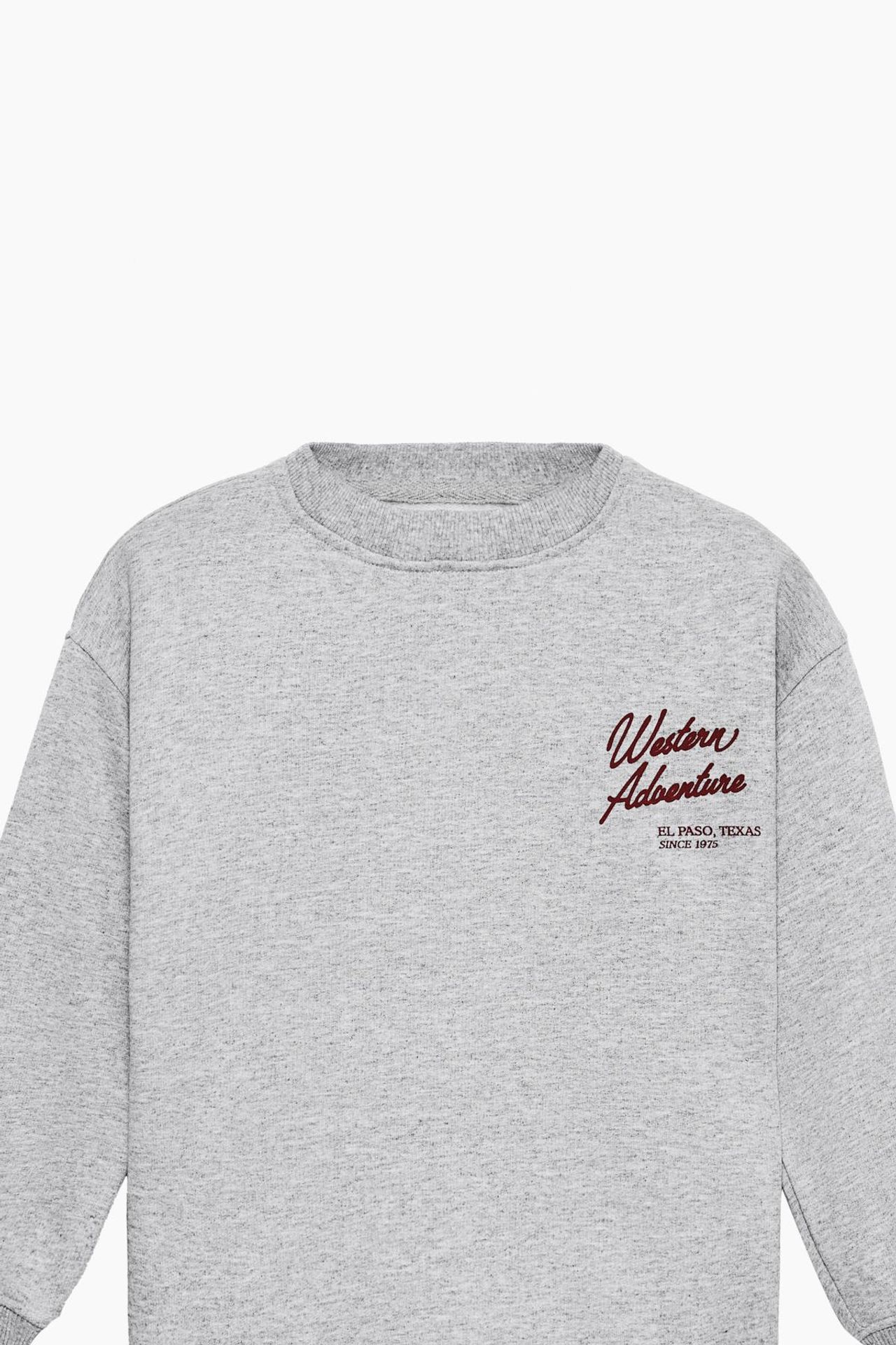 GRIMELANGE Bisiklet Yaka Yazı Baskılı Sweatshirt 2