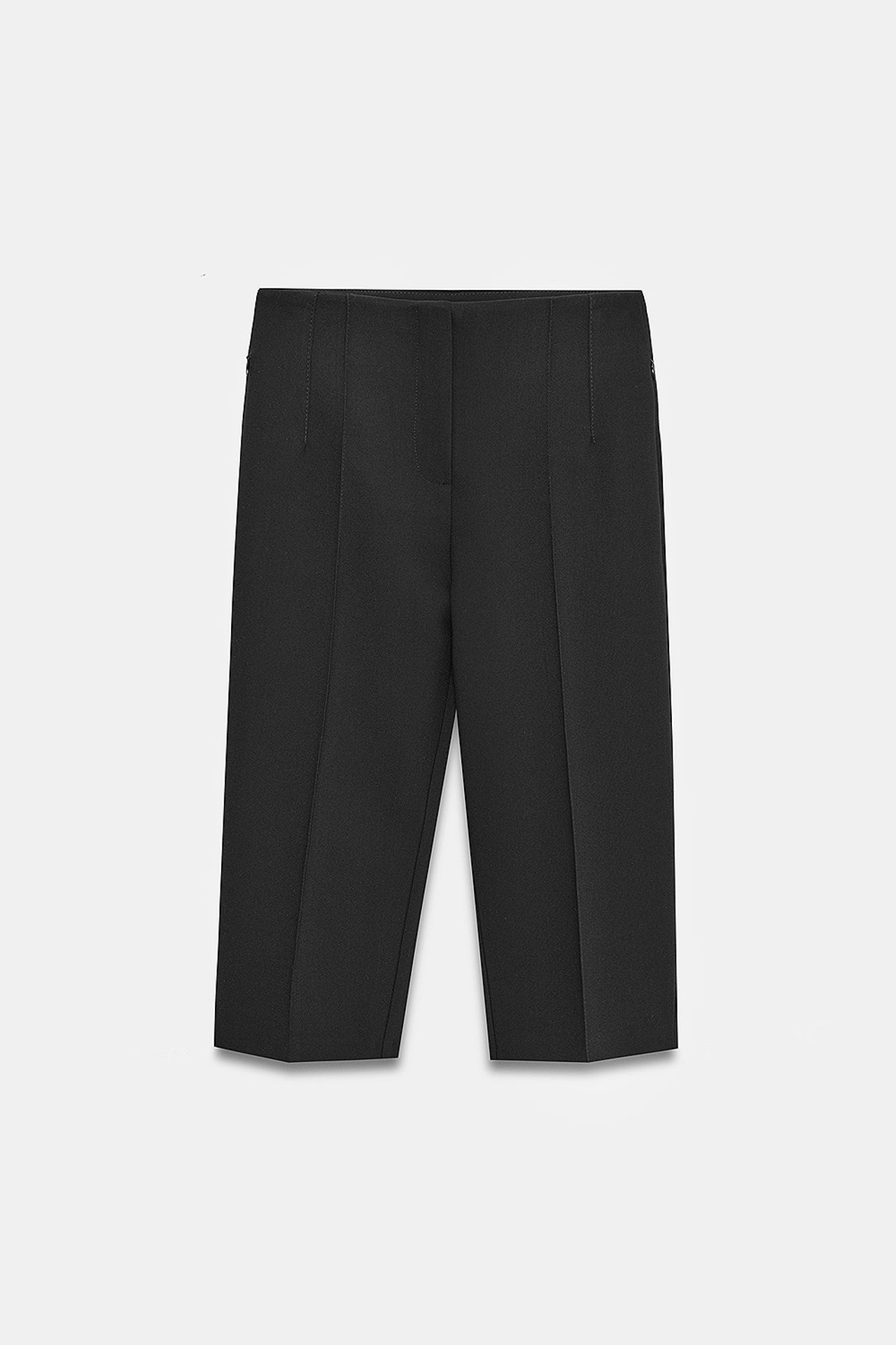 DILVIN High-waist Straight Capri Shorts With Slit 5