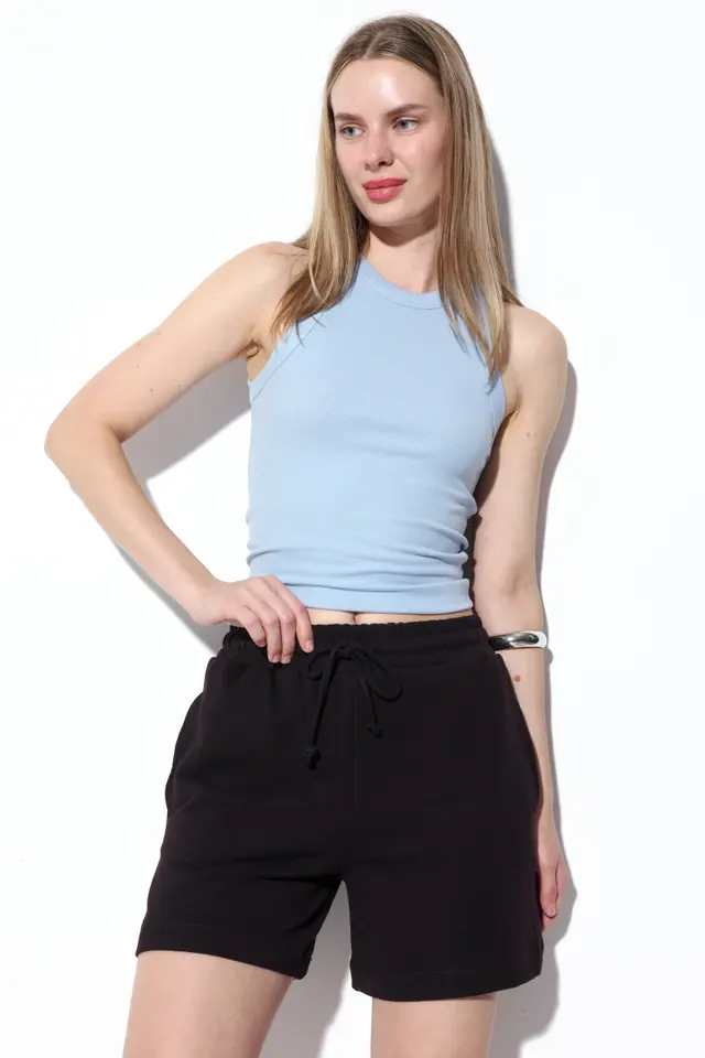 BUSEM Mid-Waist Drawstring Sweat Shorts