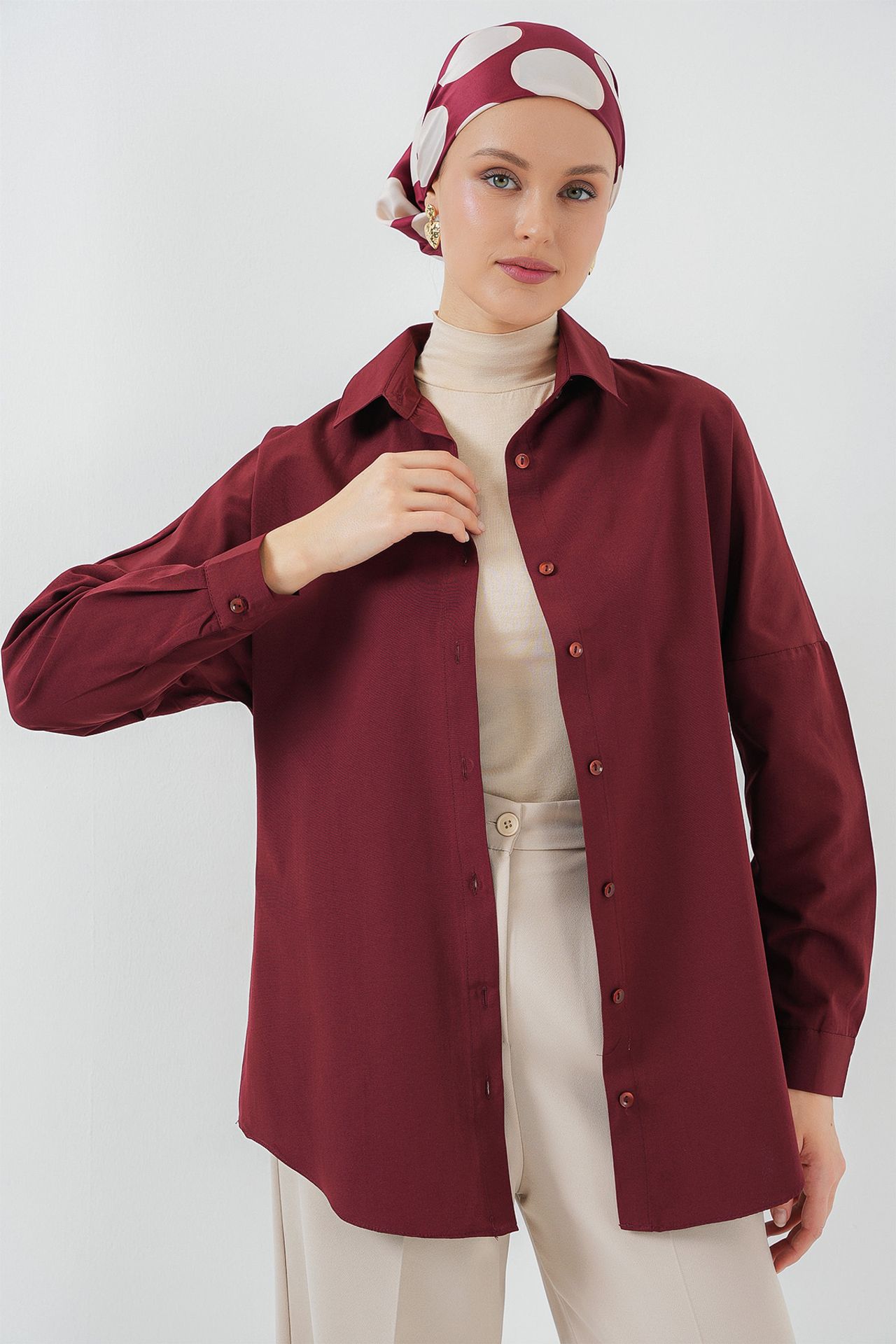 BDART Relaxed Fit Poplin Shirt with Button Closure 1