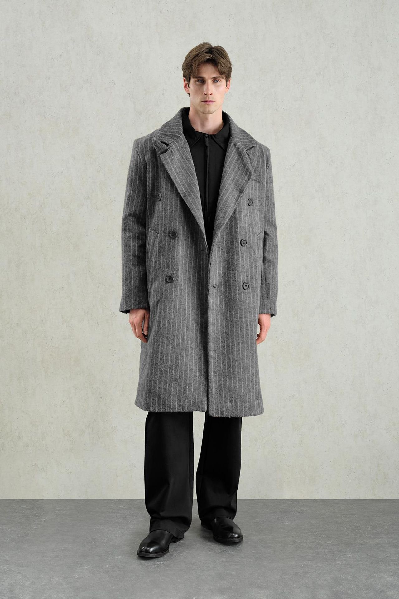 GIESTO Textured Buttoned Striped Jacket 1