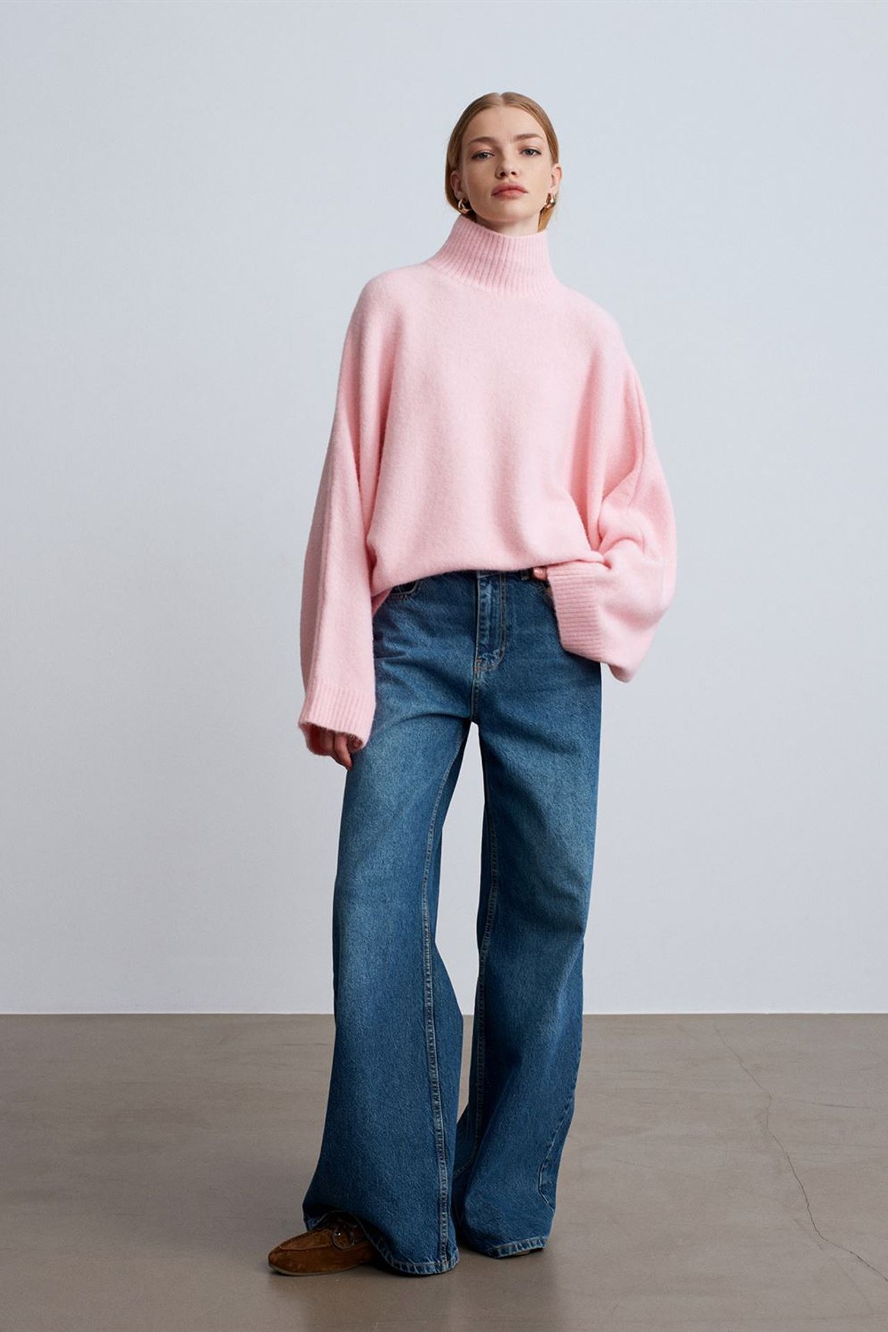 DILVIN Oversized Ribbed Turtleneck Sweater 4