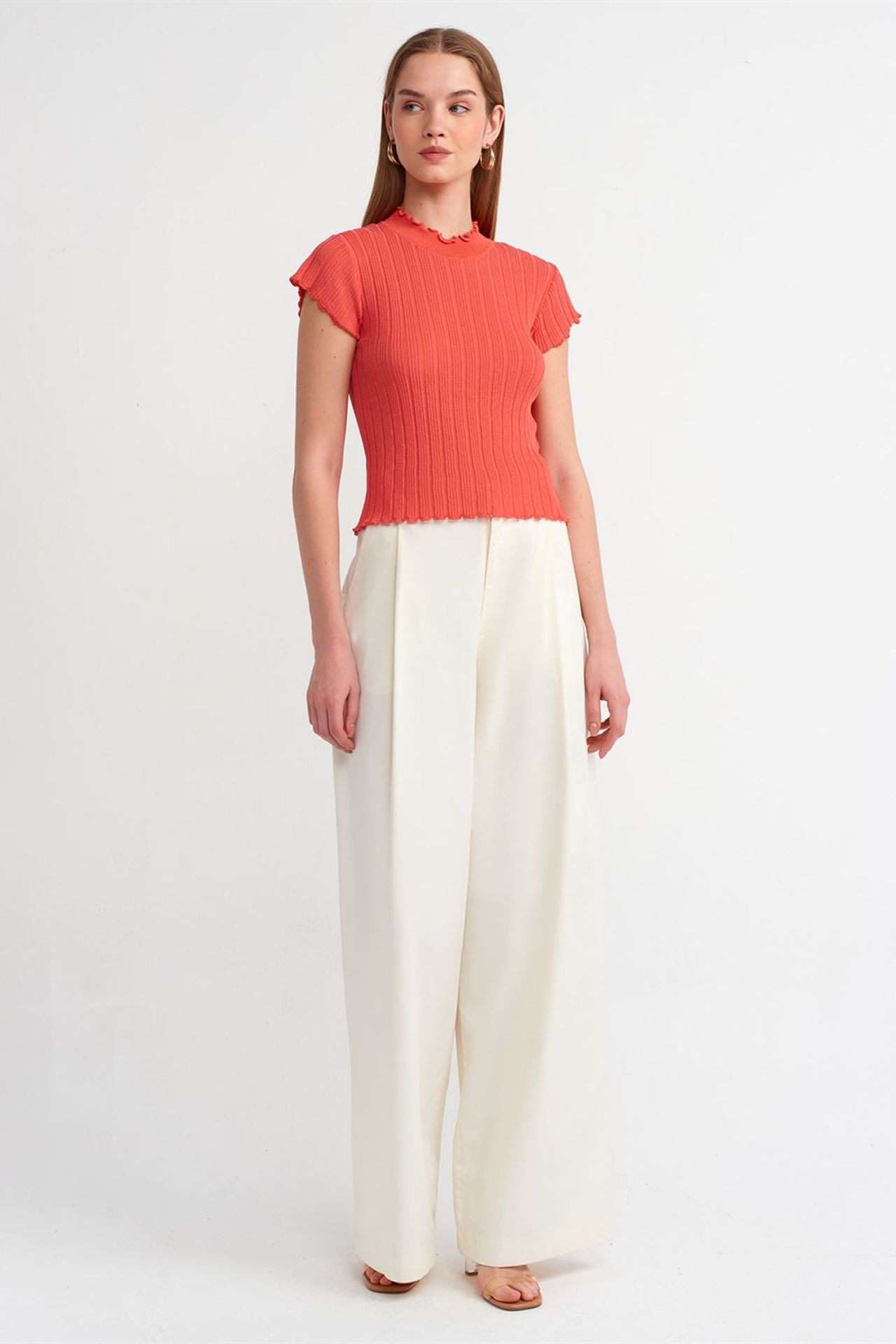 DILVIN Slim Fit Ribbed Half-Turtleneck Sweater 3