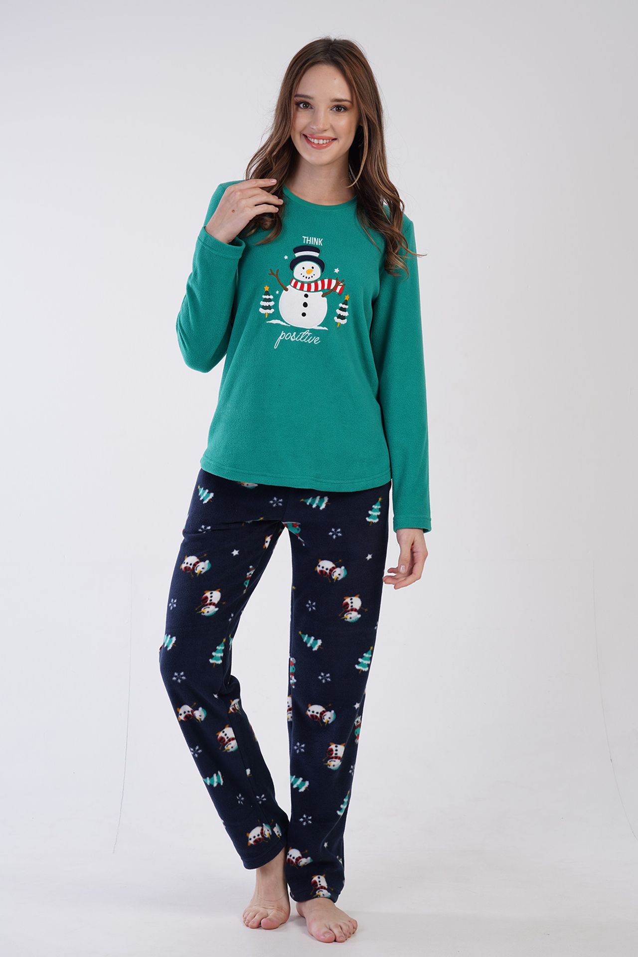 YAKE Baskılı Rahat 2 Parçalı Pijama Takımı 1