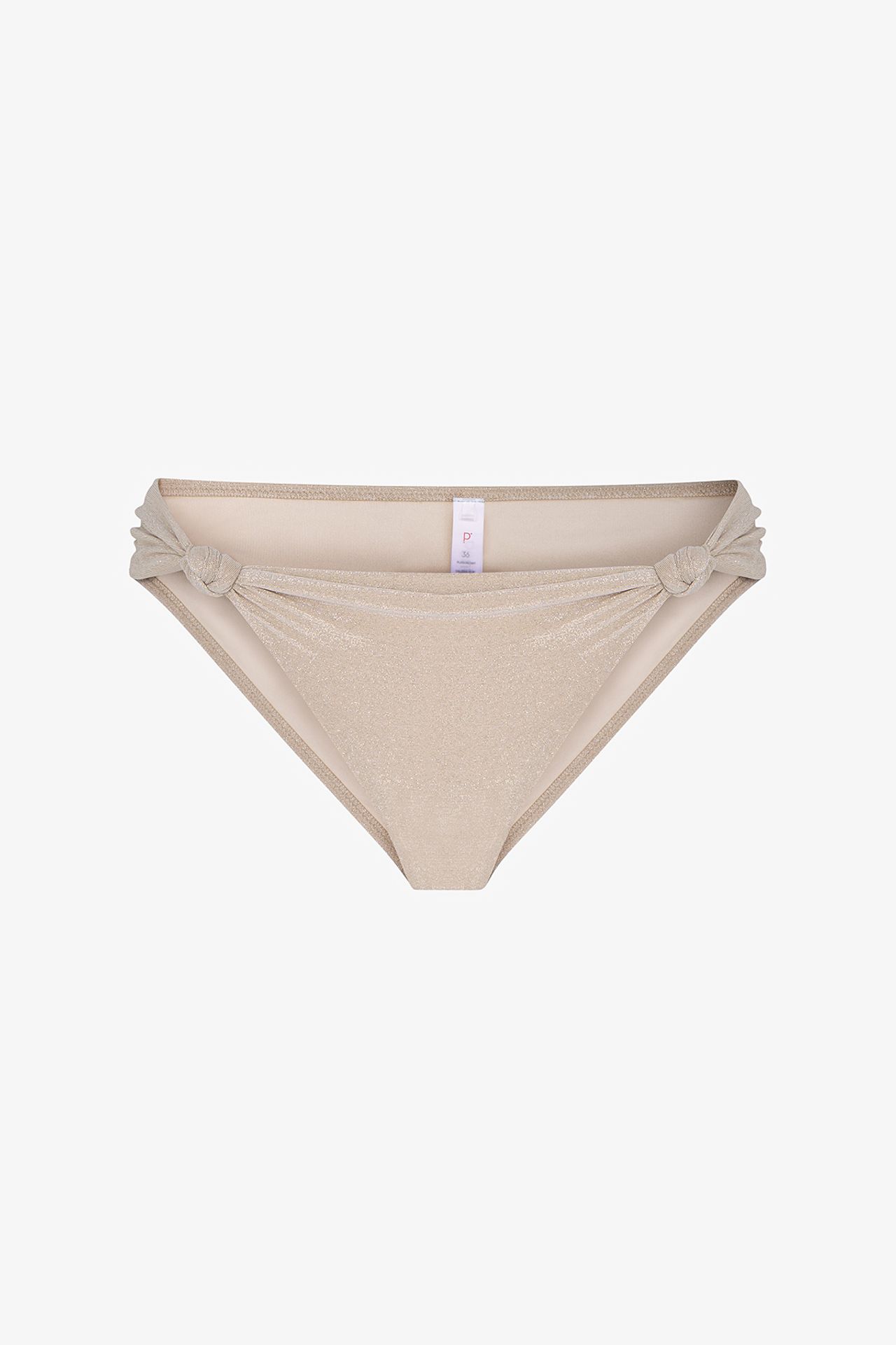 PENTI Devon Ruched Side Glitter Mid-Waist Bikini Bottom 4