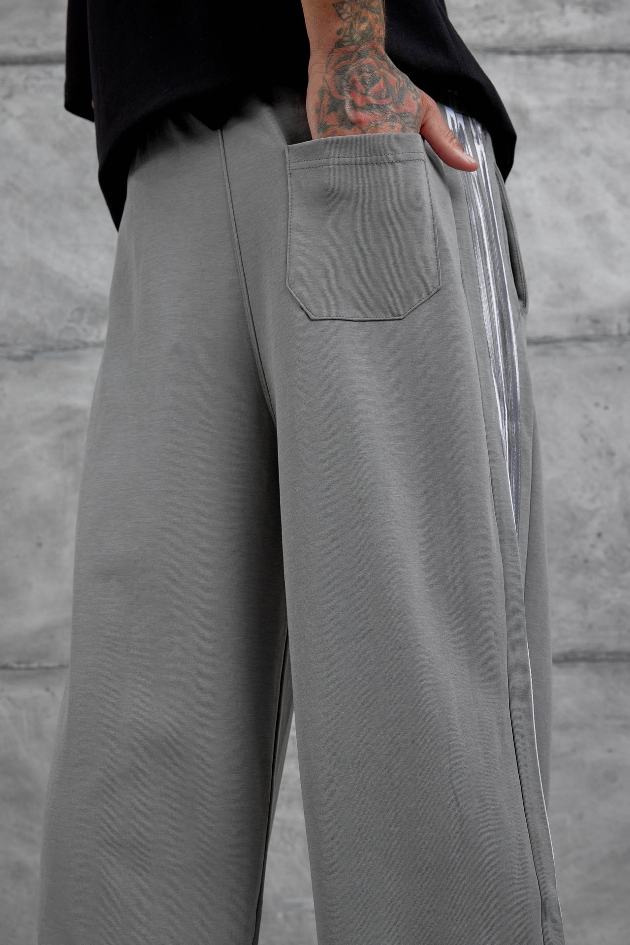 NOMARC Çizgili Bol Geniş Paça Jogger 5