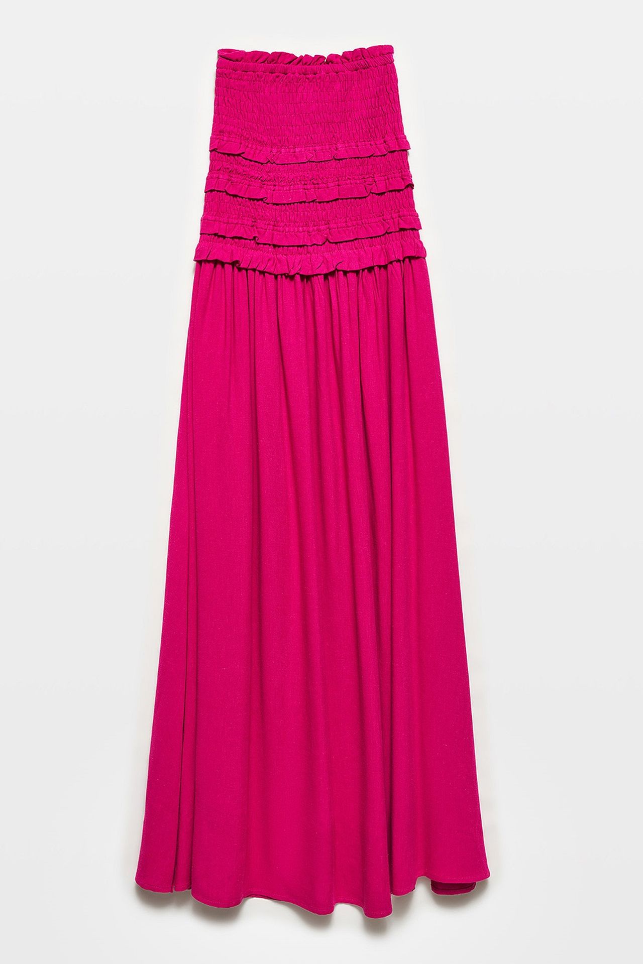 DILVIN Strapless Shirred Maxi Dress 1