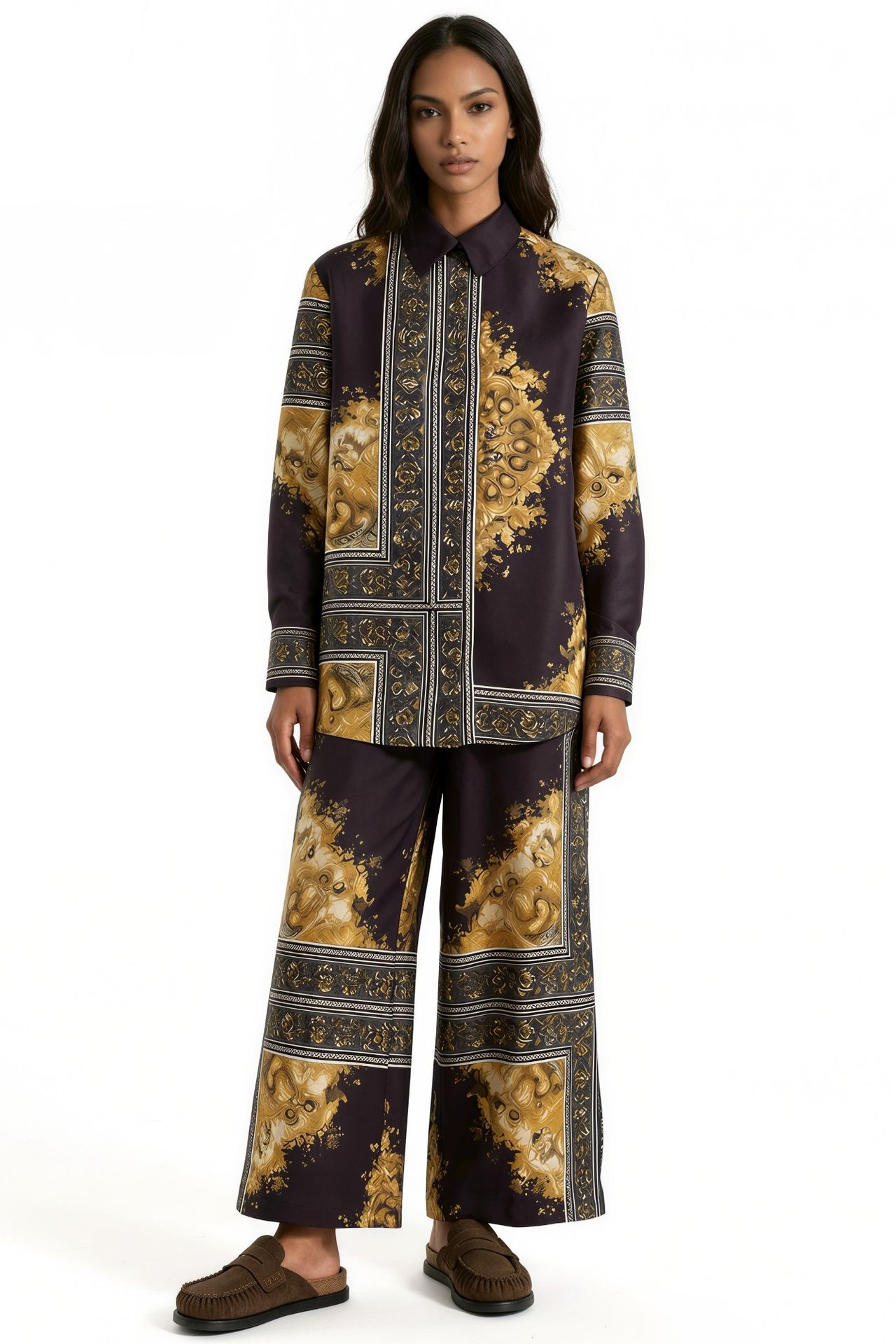 MSN Abstract Shirt Collar Co-ord Set 1