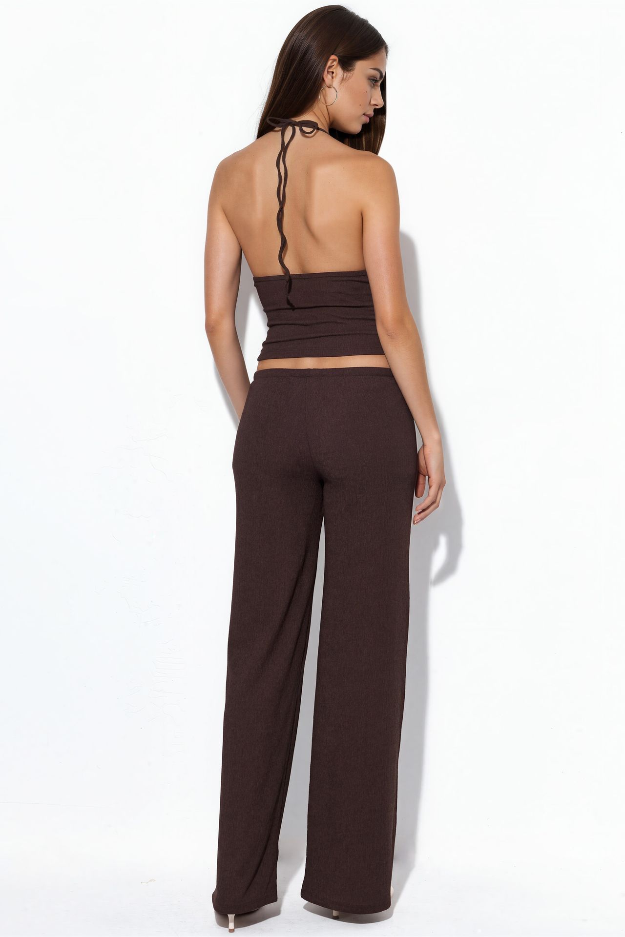 BUSEM Bağcıklı Halter Yaka Kısa Bluz 3