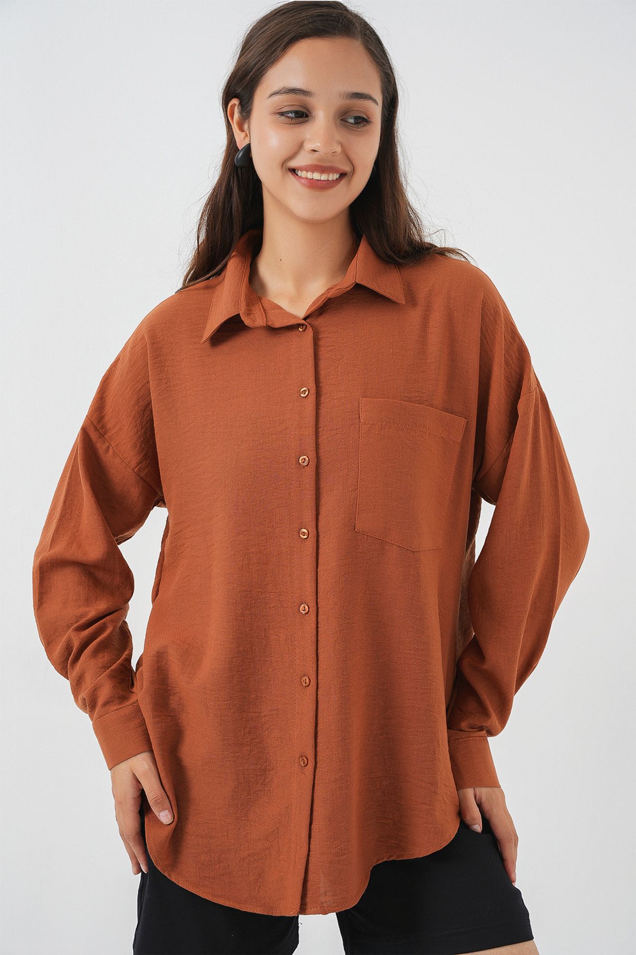 BDART Linen Blended Shirt with Button Closure