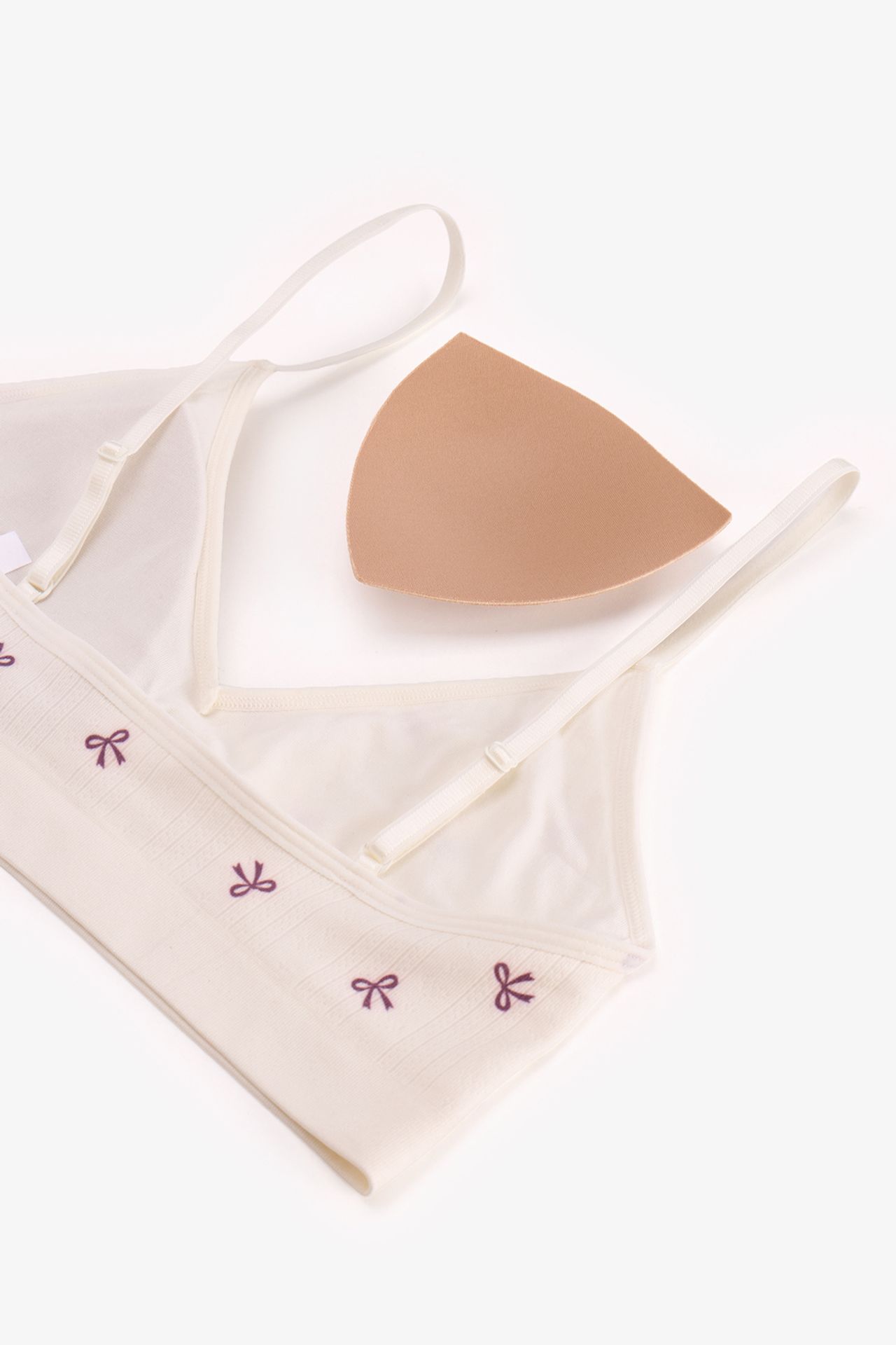 PENTI Lace Pattern Removable Padded Seamless Bralette 6