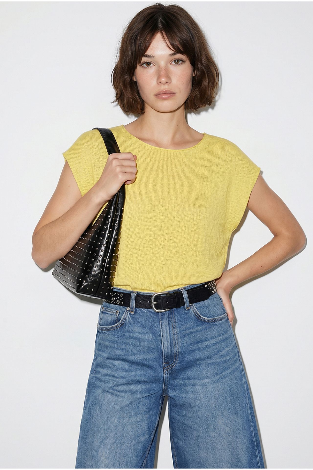 LUCCI Striped Boat Neck Knit Top 1