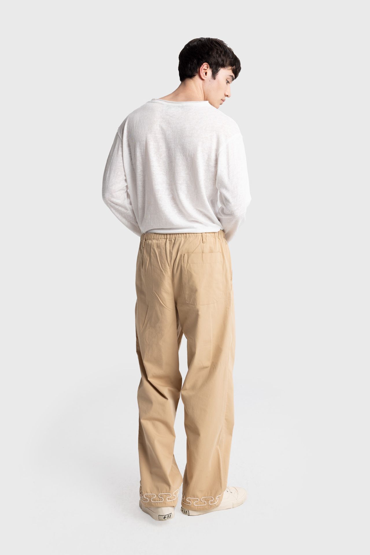 GIESTO Men's Cotton Poplin Wide-Leg Knit Pants 3