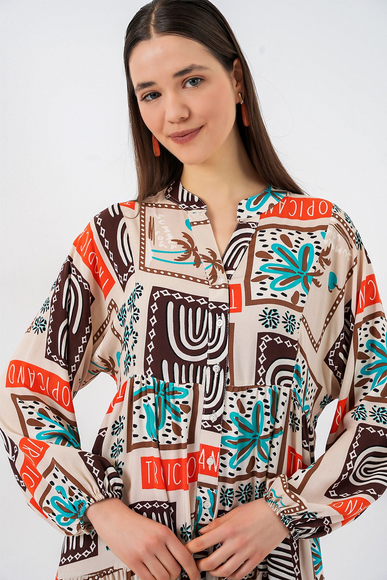 BDART Patterned V-Neck Maxi Dress 2