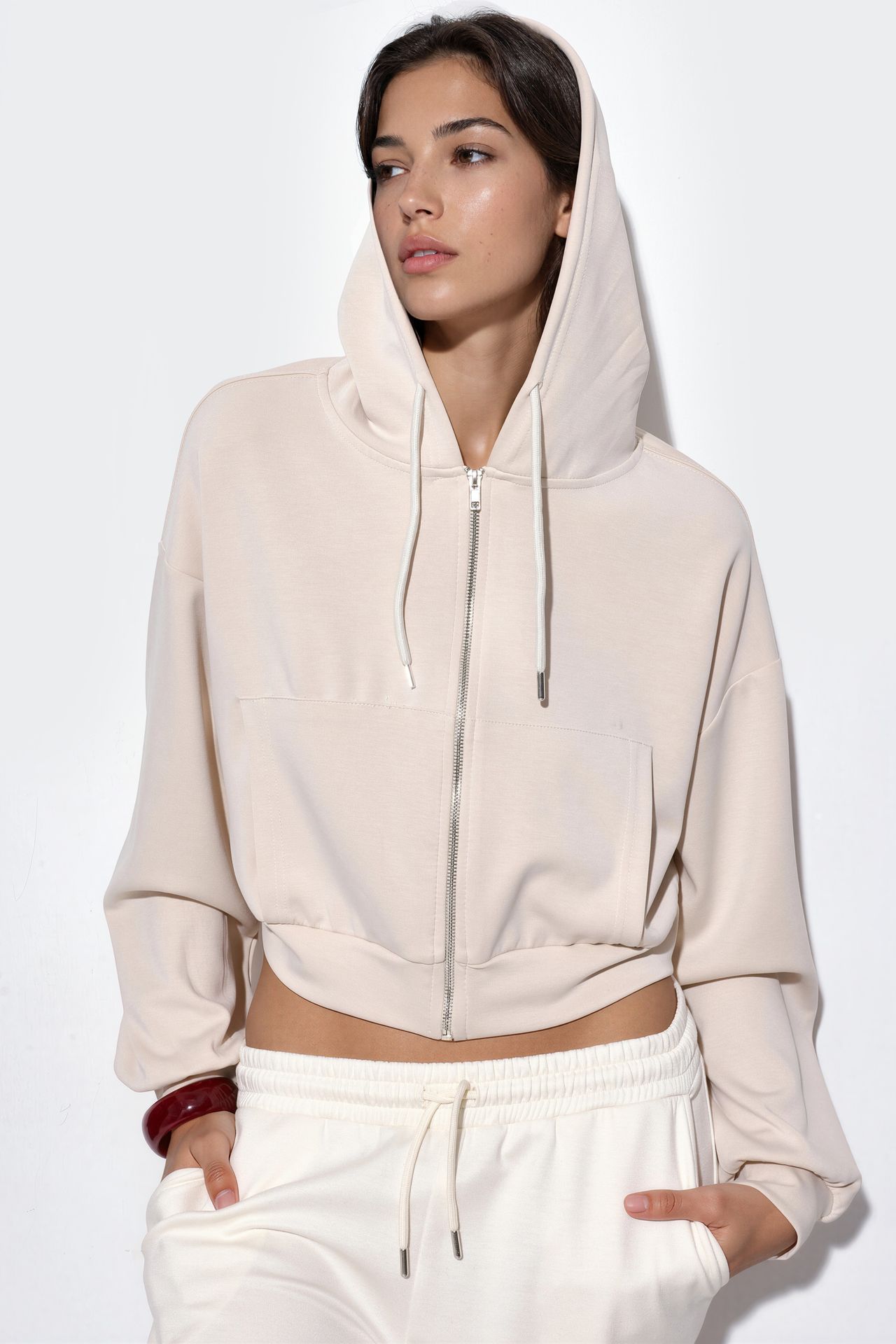 BUSEM Women's Cropped Zip Hoodie 1