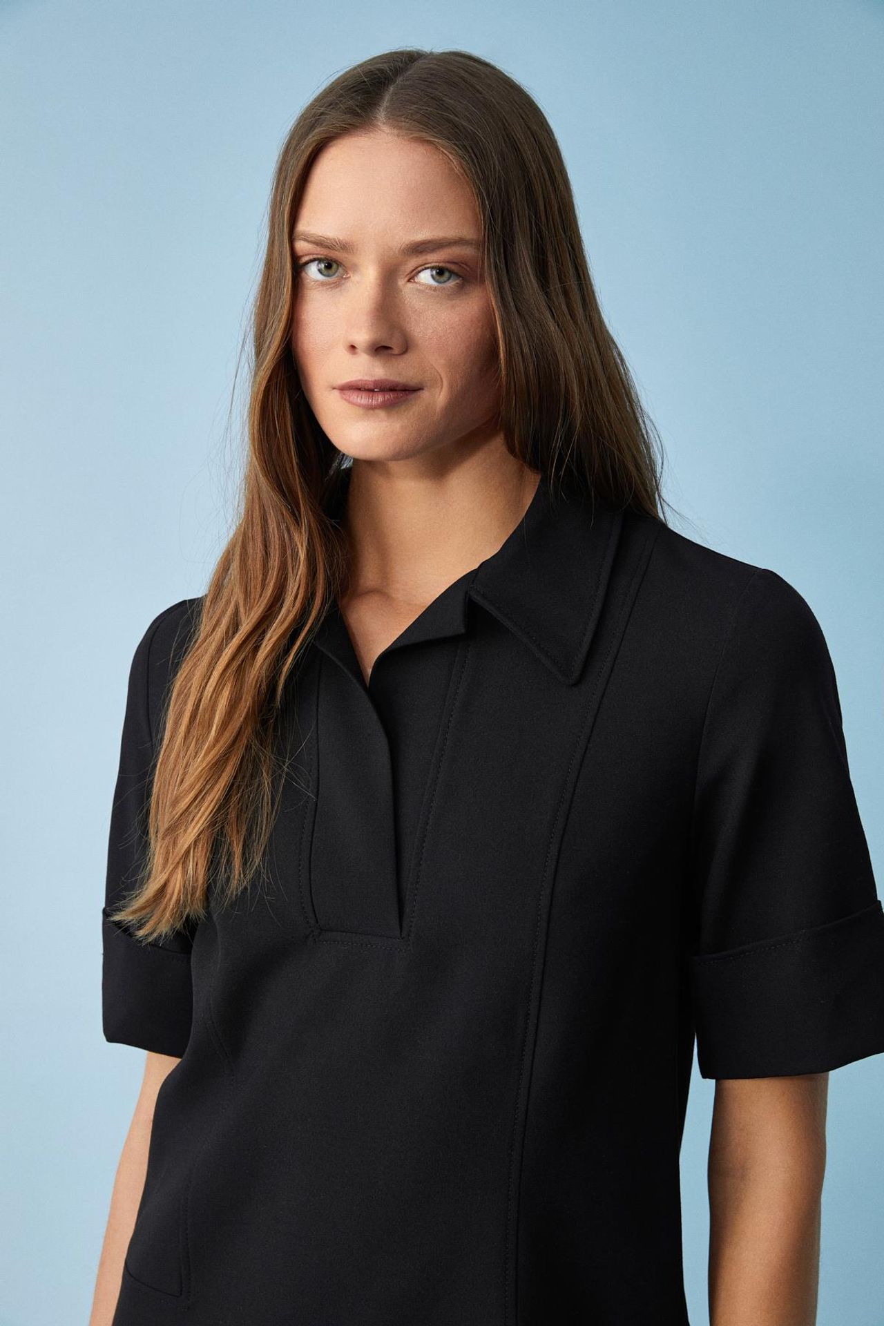 ETHIQUET Oversized Polo Collar Mini Dress 4