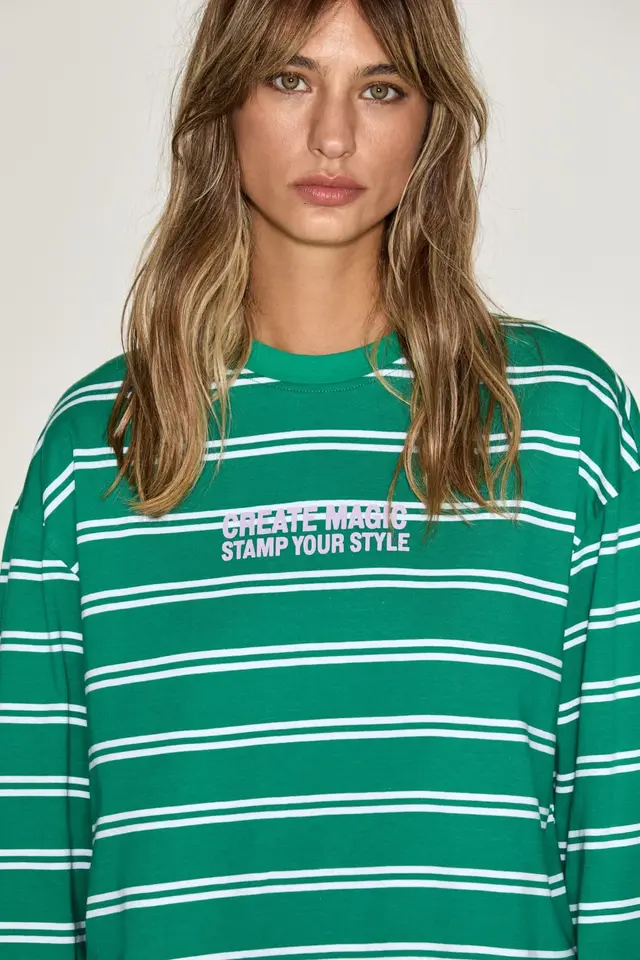 GRIMELANGE Regular Fit Round Neck T-Shirt