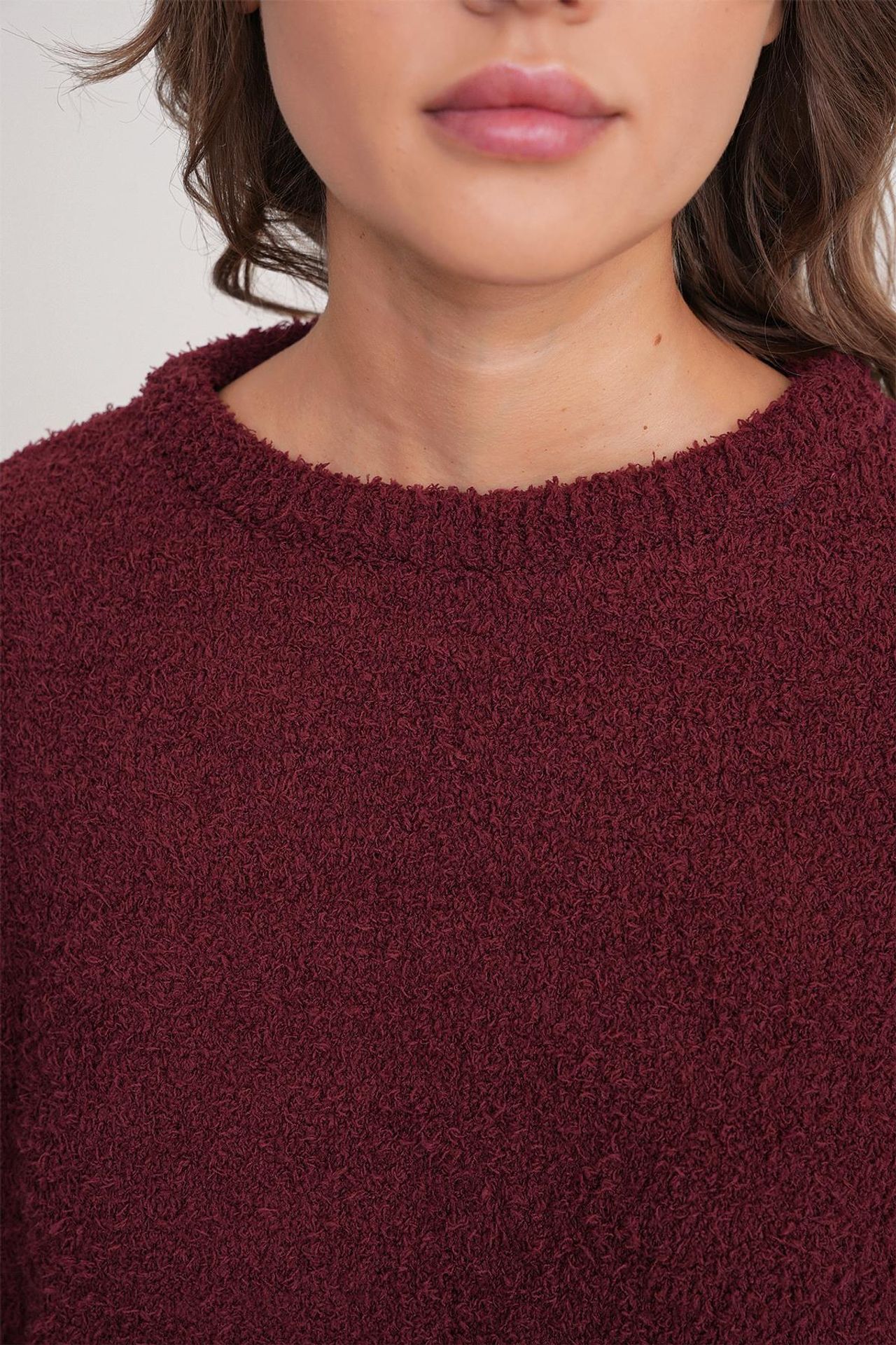 Mixray Plush Textured Crop Knit Sweater 5