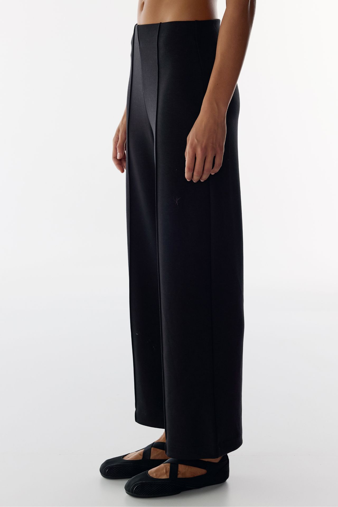 PENTI Ribbed High Waist Wide Leg Trousers 2