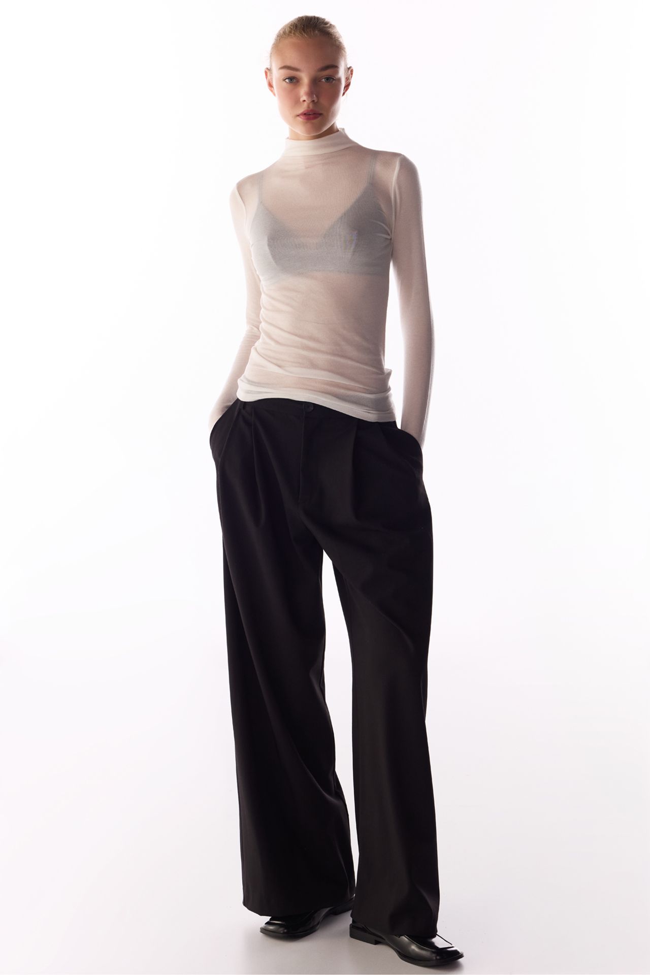 PENTI Turtleneck Cashmere Long Sleeve Blouse 4