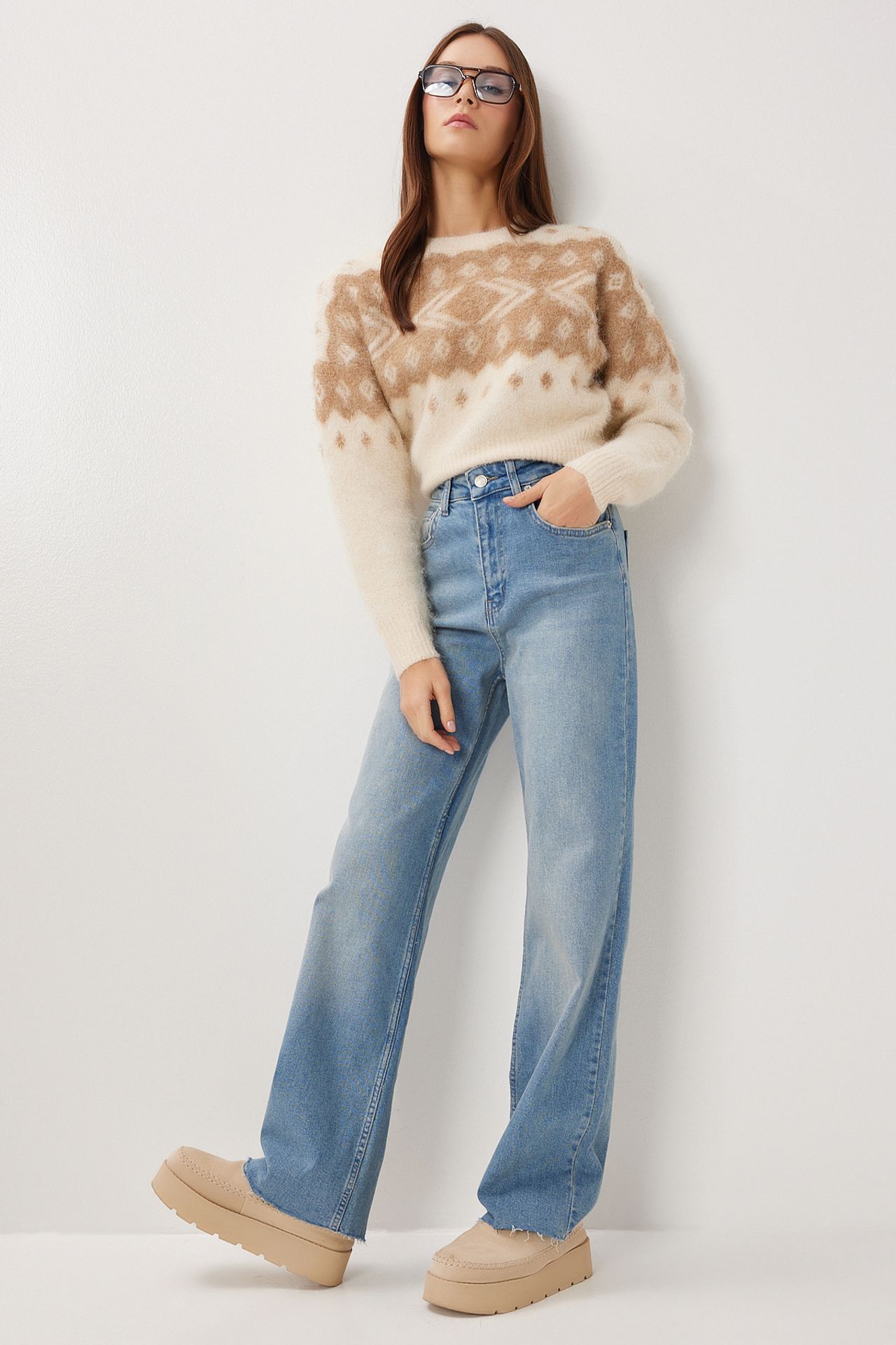 ISTANBUL High Waist Straight Leg Denim Jeans