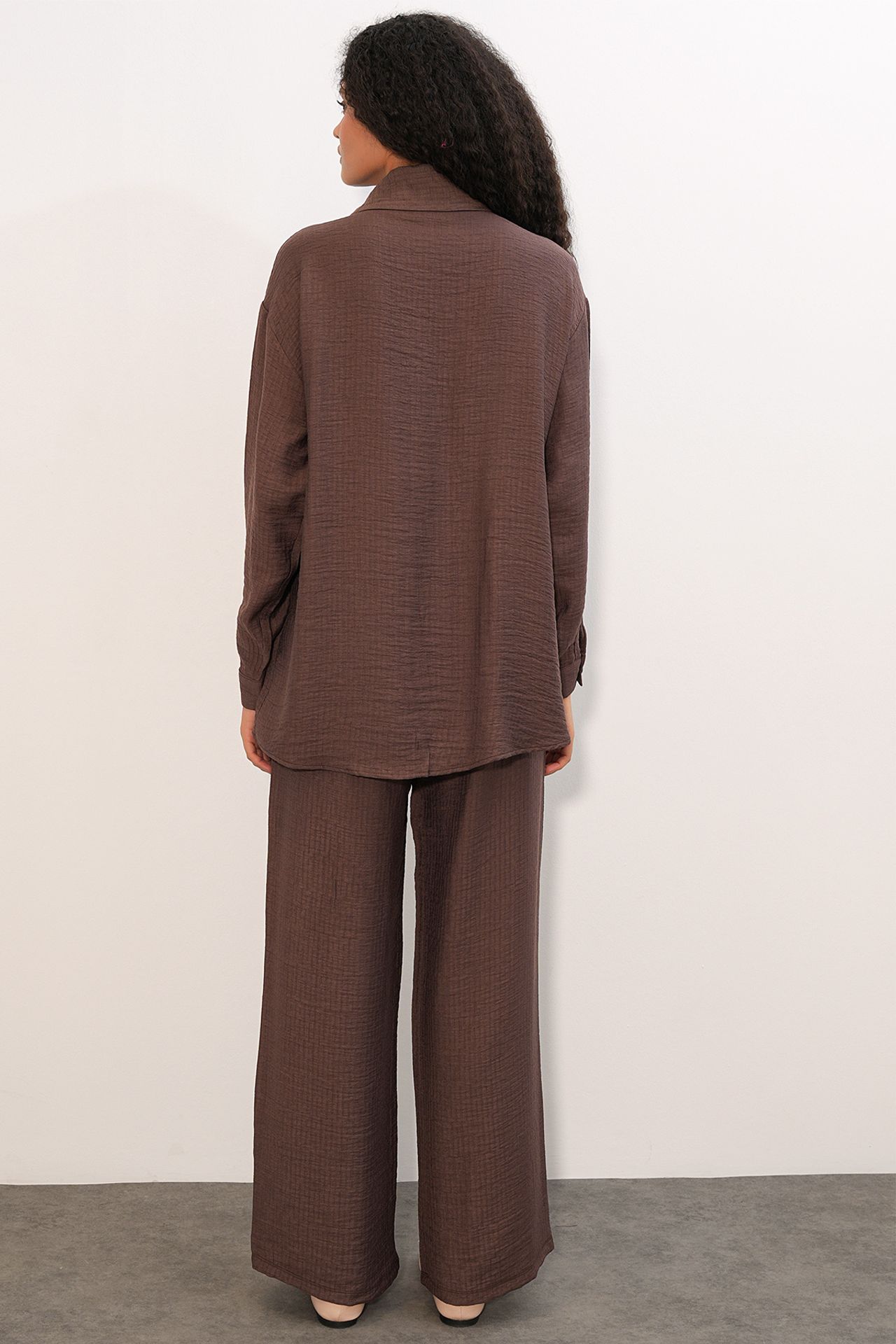 BDART Textured Shirt And Wide-Leg Trouser Set