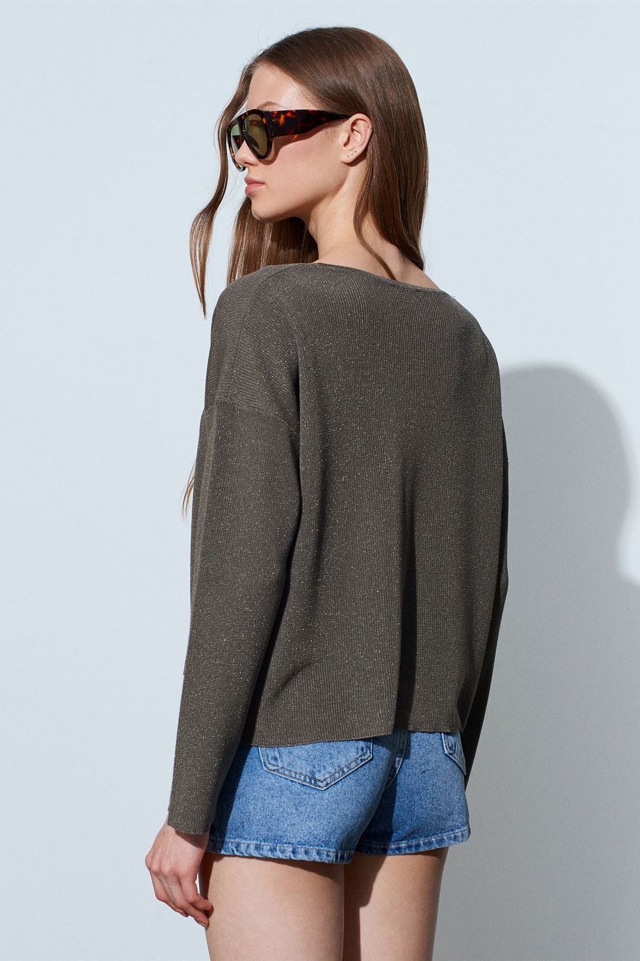 DILVIN Women's V-neck Ribbed Knit Sweater 2