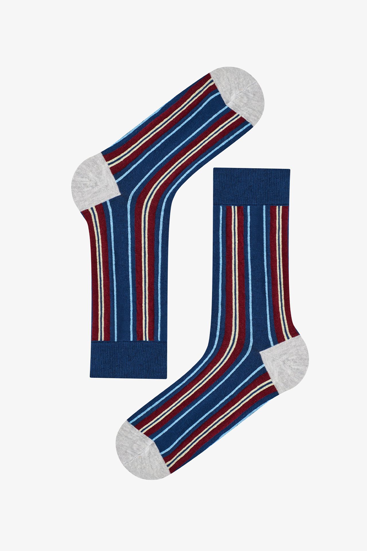 PENTI Men's Groove Striped Pair Crew Socks 3