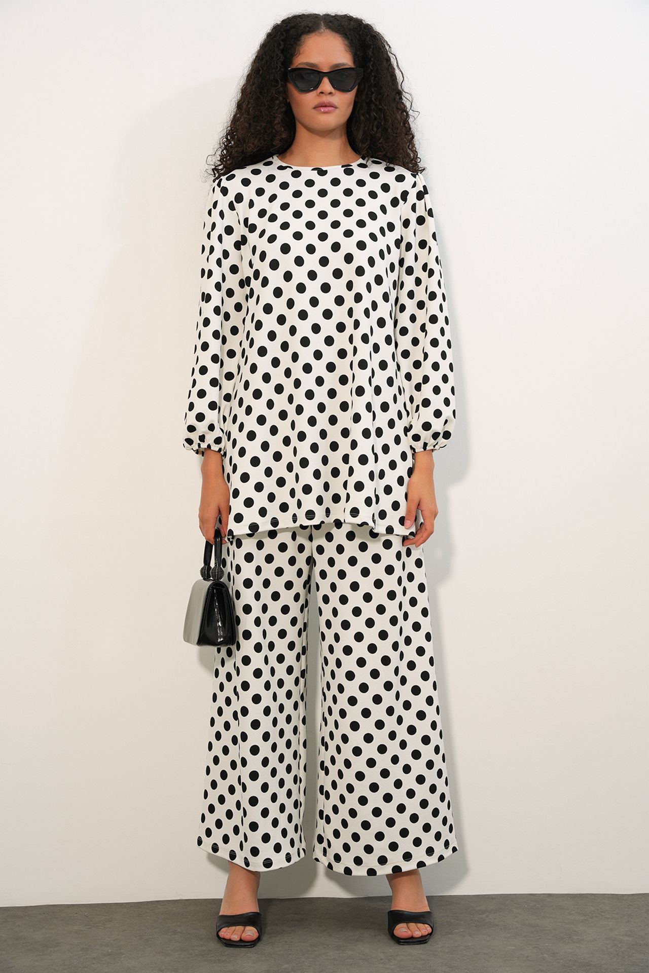 BDART Textured Long Sleeve Tunic and Wide Leg Pants Set