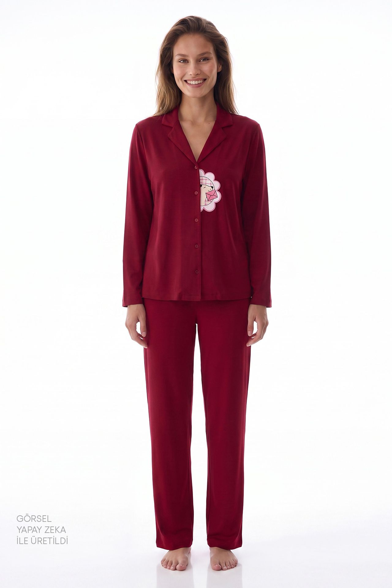 PENTI Happiness Long Sleeve Shirt Trousers Pajama Set 1
