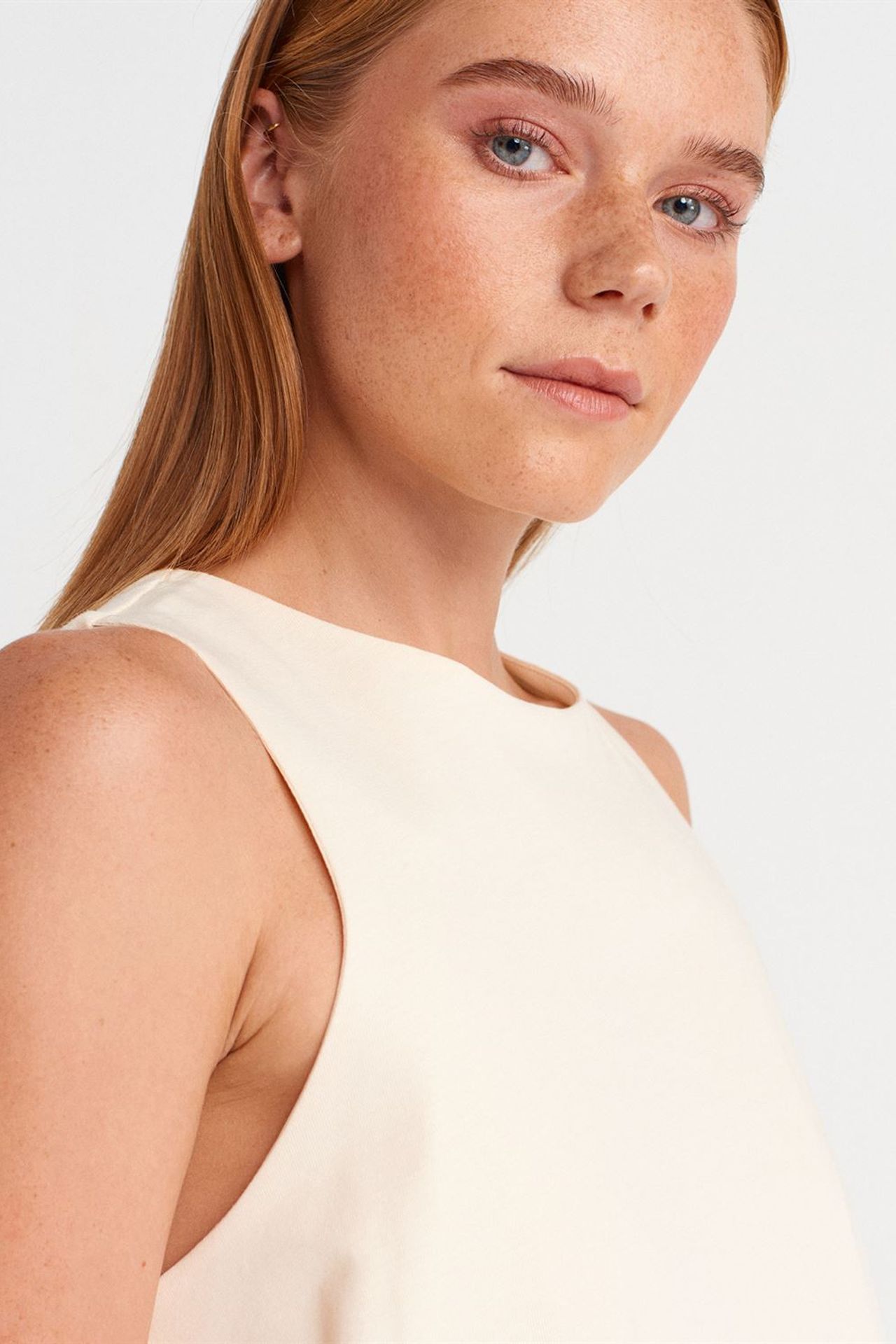 DILVIN Cotton Poplin Sleeveless Mini Shift Dress 3