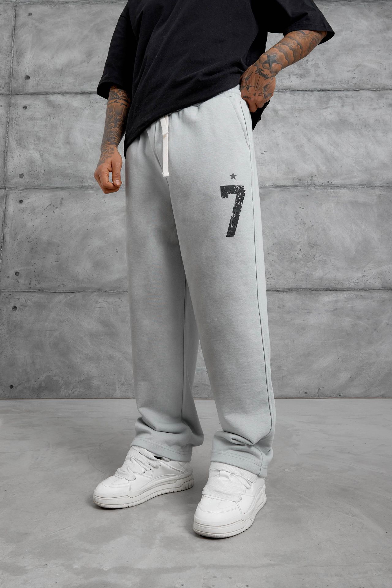 NOMARC Gevşek Geniş Paça Yazı Baskılı Eşofman Altı 1