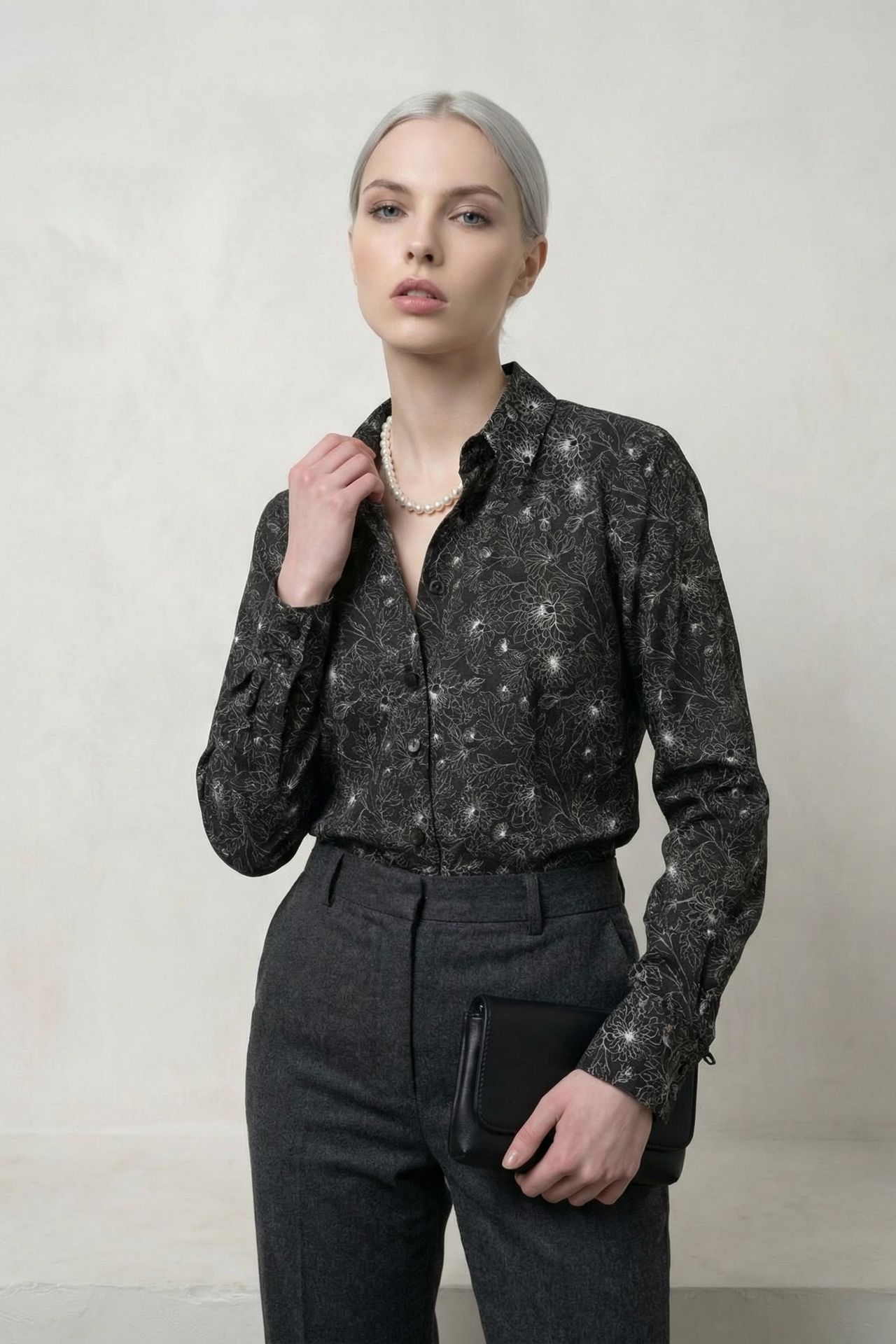 MY FASHION Abstract Print Button-Up Shirt 1
