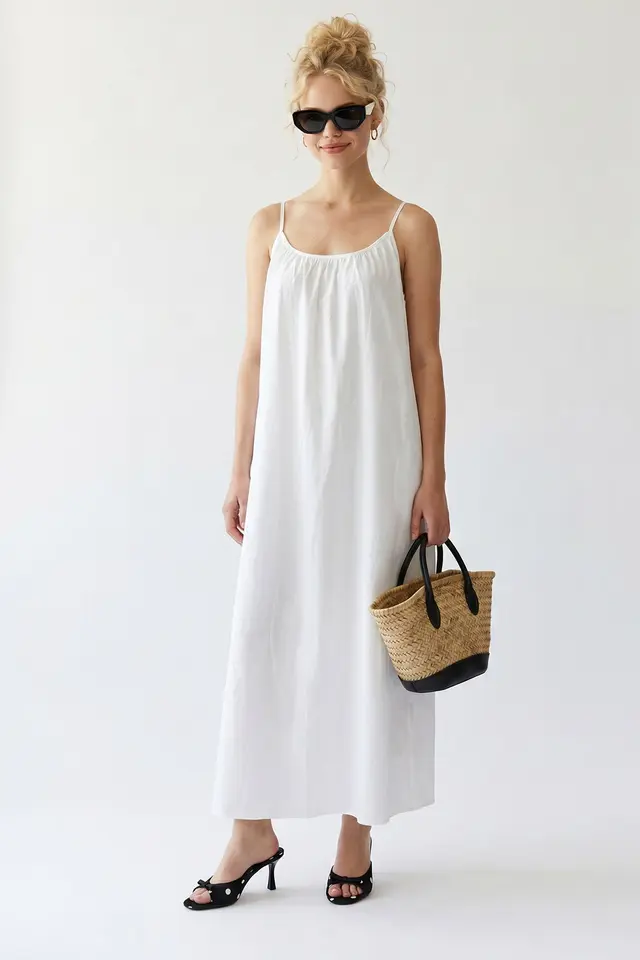 MIXRAY Sleeveless A-line Maxi Dress