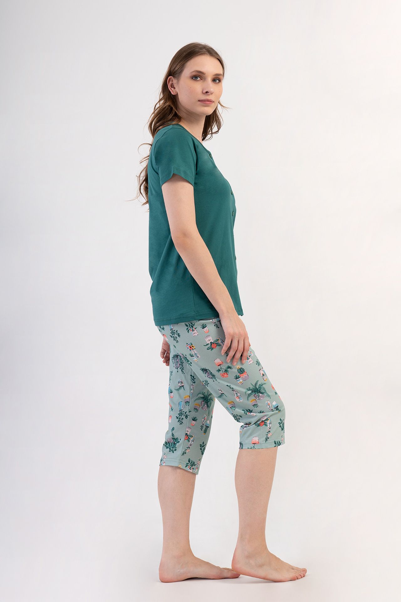 YAKE Bisiklet Yaka Pijama Alt Üst Takım 2