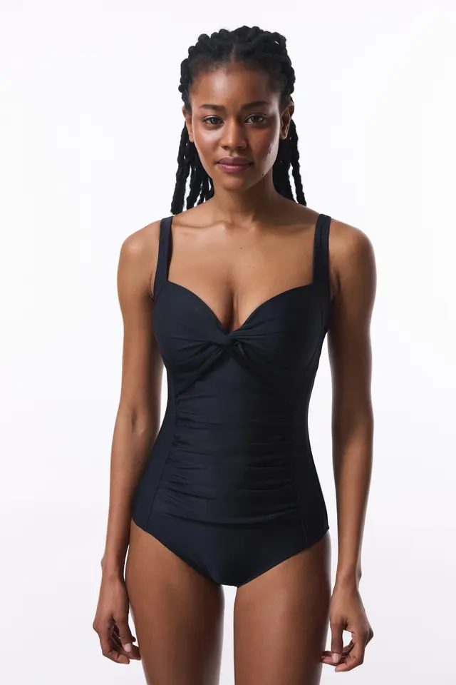 PENTI Shirred Tummy/Waist Shaping Corset Swimsuit
