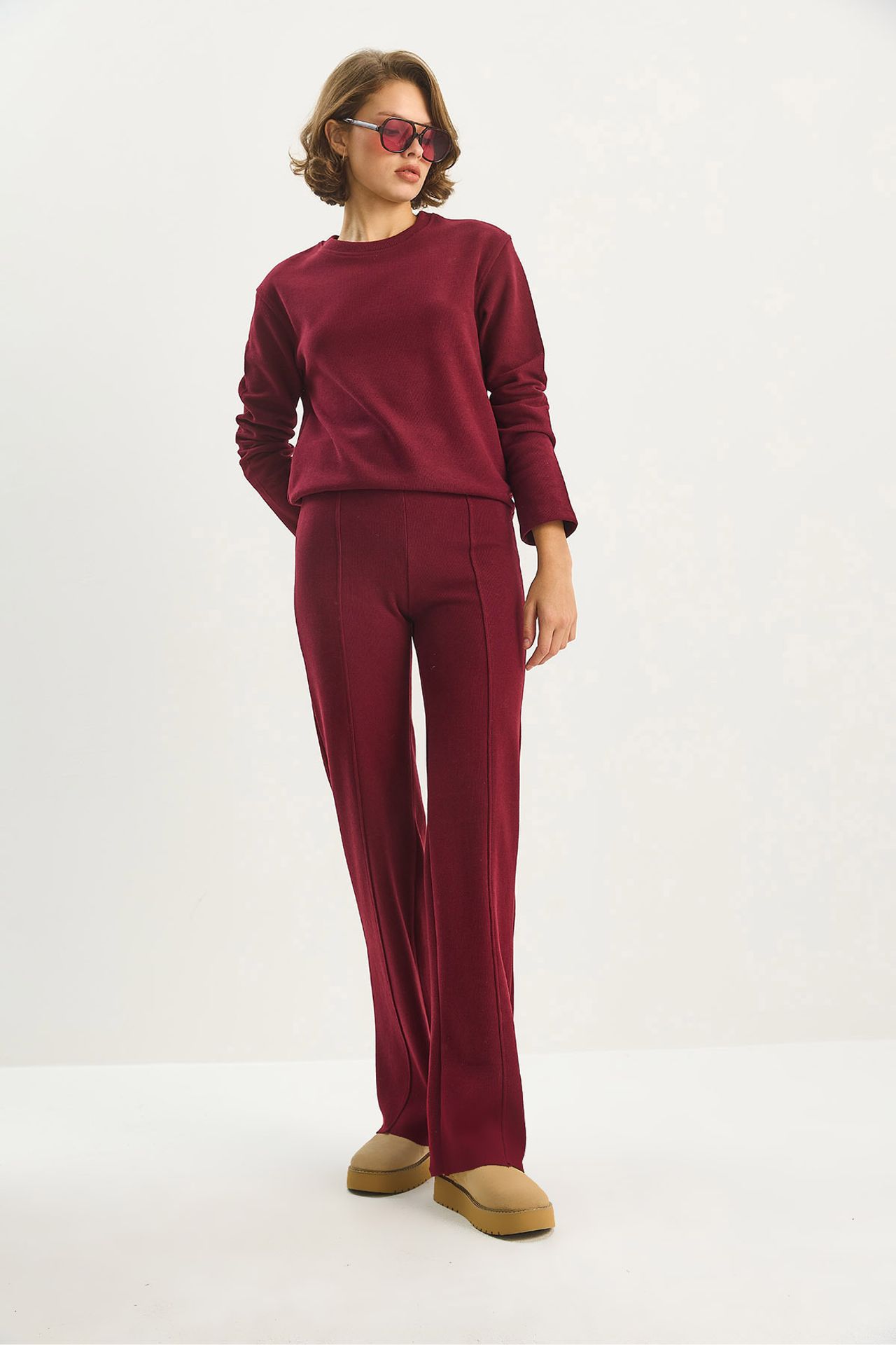 LUCCI Ribbed Knitwear Two-Piece Coord Set 5