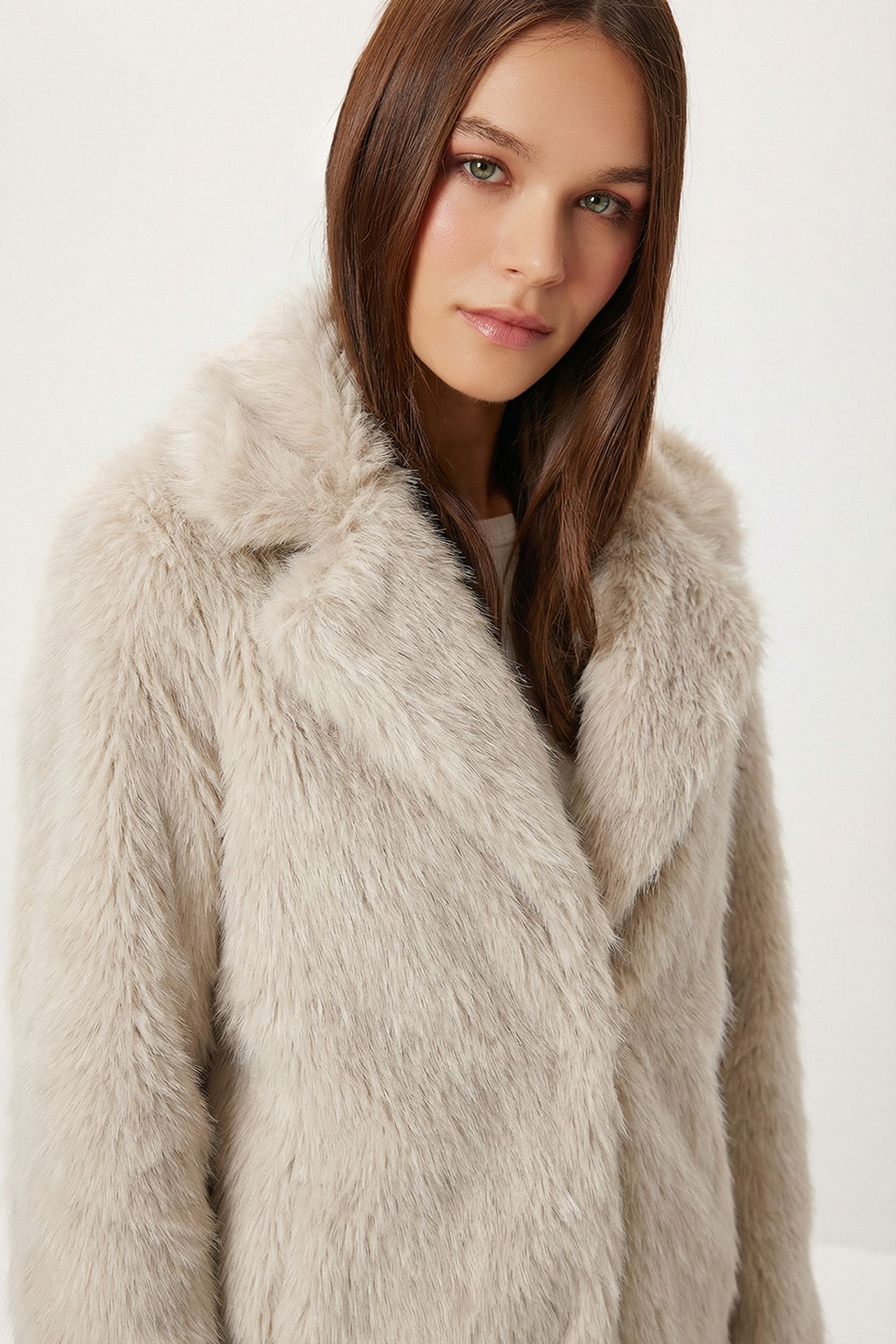 ISTANBUL Faux Fur Shawl Collar Jacket 4